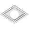 Ekena Millwork Diamond Architectural Grde PVC Ceiling Medallion, 10"W x 6 5/8"H x 3"ID x 3 1/2"C x 1"P, One-Piece CMP10X6DD-03000 - alternate 1